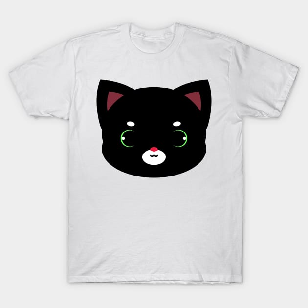 Cute Black Cat With Pink Nose T-Shirt by alien3287